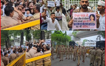 छात्रों ने शर्म करो-शर्म करो के लगाए नारे, लखनऊ में डिंपल यादव के खिलाफ प्रदर्शन