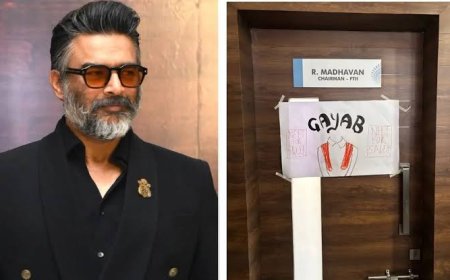 FTII Students Slams R Madhavan: देश भर में नीट विरोध प्रदर्शनों पर अध्यक्ष आर माधवन की चुप्पी पर भड़के FTII के छात्र, दफ्तर के बाहर चिपकाए 'गायब' के पोस्टर