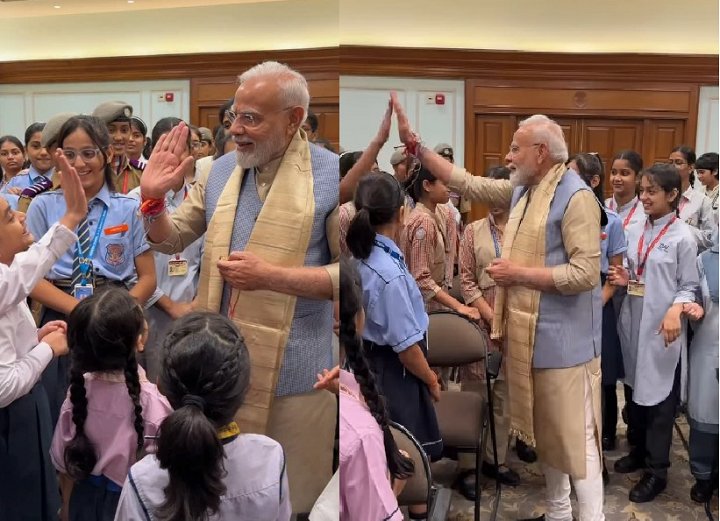 'हाई-फाइव, मुस्कान और बहुत कुछ', प्रधानमंत्री मोदी ने स्कूली बच्चों के साथ मनाया रक्षाबंधन का त्योहार