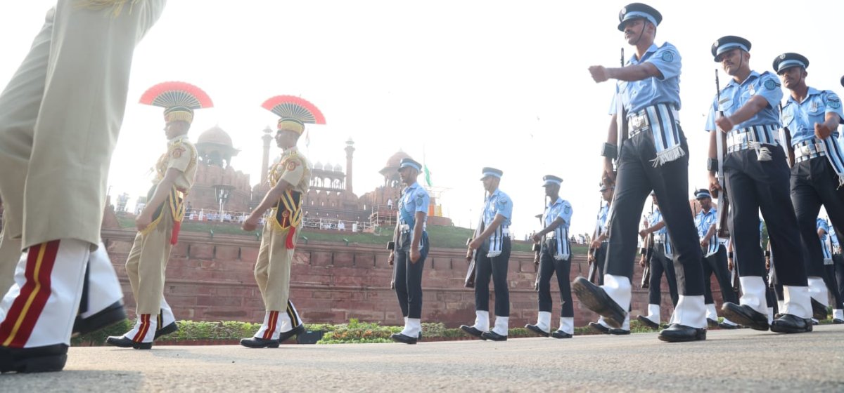 स्वतंत्रता दिवस समारोह: कड़ी सुरक्षा के बीच लाल किला पर हुई फुल ड्रेस रिहर्सल 