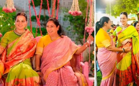 Kangana Ranaut Hariyali Teej Look: हरियाली तीज पर दिल्ली सीएम रेखा गुप्ता के कार्यक्रम में लाइम ग्रीन सिल्क साड़ी में पहुंचीं कंगना रनौत; कोरल-पिंक पल्लू ने खींचा ध्यान