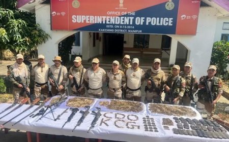 मणिपुर : 13 आतंकवादी गिरफ्तार, भारी मात्रा में हथियार और गोला-बारूद बरामद