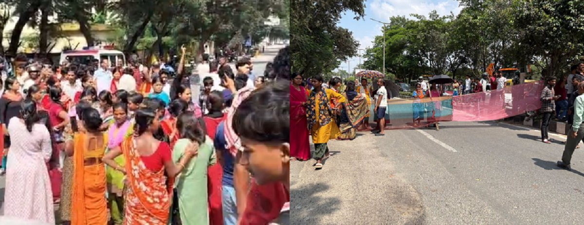 रांची में एचईसी-रेलवे की जमीन पर अवैध निर्माण के खिलाफ चला बुलडोजर, विरोध में सैकड़ों लोग सड़क पर उतरे
