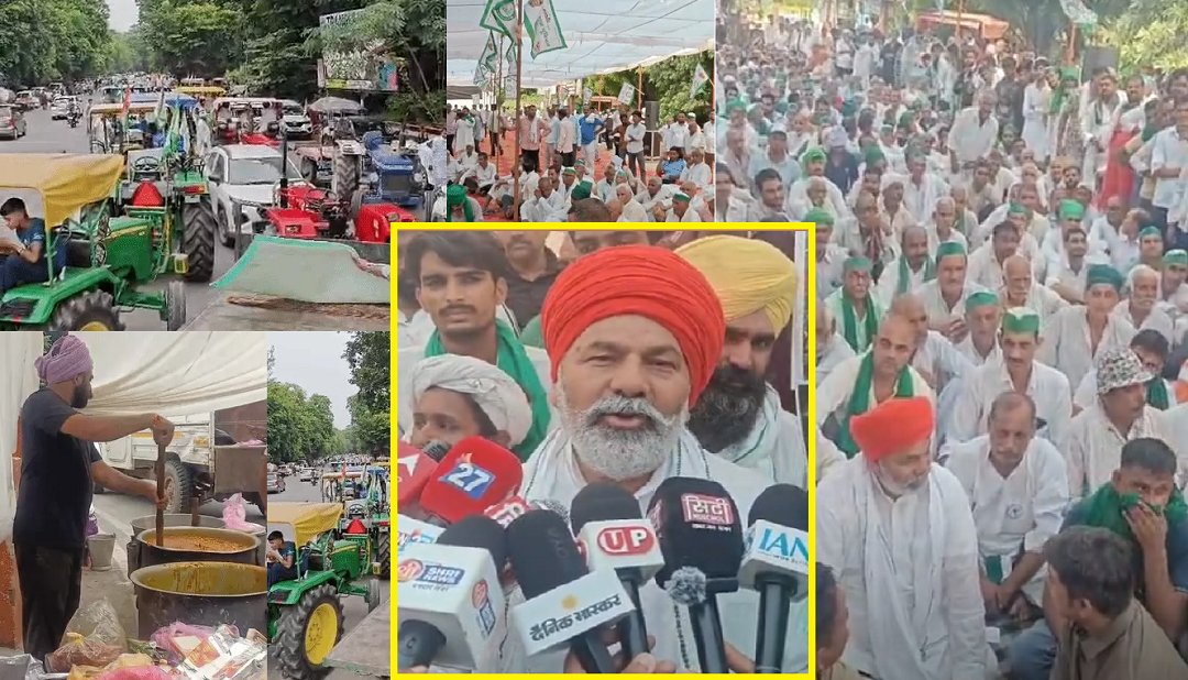 मेरठ में भाकियू की महापंचायत में पहुंचे राकेश टिकैत, कहा- पुलिस को अपने व्यवहार में थोड़ा नरम रुख अपनाना होगा