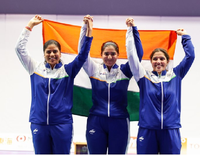महिला शूटिंग ट्रैप टीम का शानदार प्रदर्शन: आशिमा अहलावत ने जीता सिल्वर मेडल