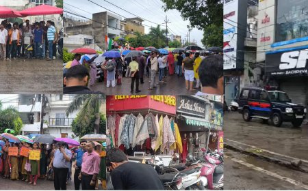 मेरठ बंद का असर: बारिश में भी डटे रहे व्यापारी, सूरजकुंड समेत कई मार्केट में भी पसरा सन्नाटा