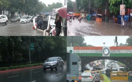 दिल्ली-एनसीआर में भारी बारिश, कई इलाकों में सड़कों पर जलभराव