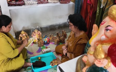 प्रयागराज से जामनगर तक इको-फ्रेंडली गणेश मूर्तियों की धूम, पर्यावरण संरक्षण का संदेश