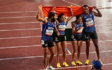 एशियन गेम्स: भारतीय टीम ने मिक्स्ड 4x100 मीटर रिले में 'नेशनल रिकॉर्ड' के साथ जीता ब्रॉन्ज