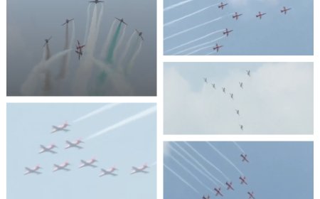 Air show Meerut : गरजा आसमान, थम गईं निगाहें, सूर्यकिरण ने मेरठ में लिखी शौर्य की नई इबारत