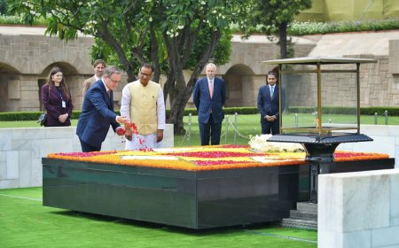 बेल्जियम के प्रधानमंत्री बार्ट डी वेवर ने राजघाट पर महात्मा गांधी को दी श्रद्धांजलि