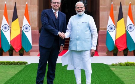 प्रधानमंत्री मोदी से मिले बेल्जियम के पीएम वेवर, हैदराबाद हाउस में अहम बैठक 