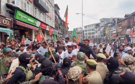 श्रीनगर में एनसी और भाजपा का आमने-सामने विरोध प्रदर्शन, पुलिस ने दोनों दलों के मार्च को रोका