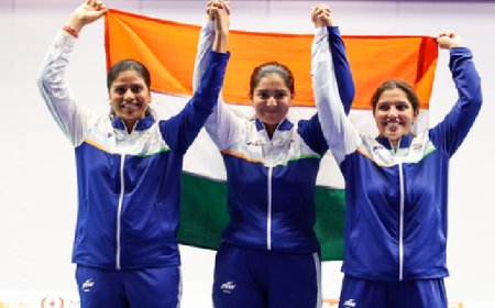 महिला शूटिंग ट्रैप टीम का शानदार प्रदर्शन: आशिमा अहलावत ने जीता सिल्वर मेडल