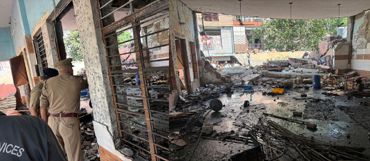गाजियाबाद में रावण का पुतला बनाते समय विस्फोट; पांच घायल, दो दीवारें गिरीं