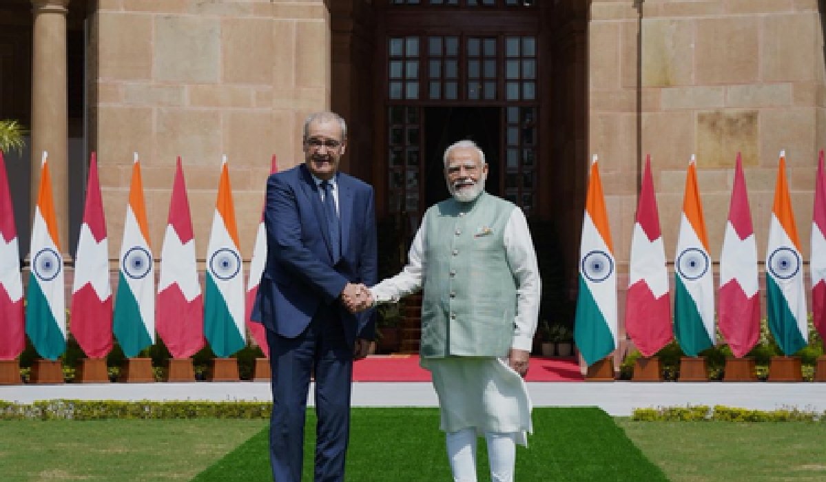पीएम मोदी और स्विस राष्ट्रपति गाय परमेलिन के बीच हैदराबाद हाउस में अहम बैठक
