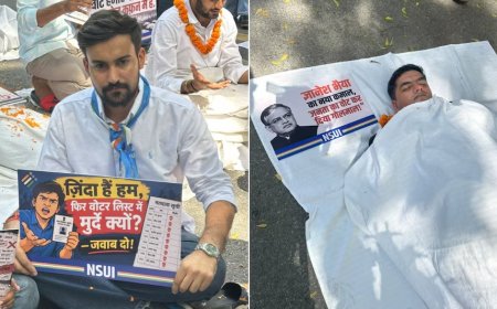 CEC ज्ञानेश कुमार के खिलाफ दिल्ली में NSUI का प्रदर्शन